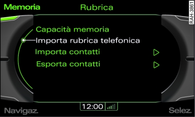 Import di rubriche telefoniche